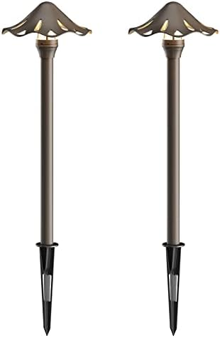 GOODSMANN Landscape Lighting Low Voltage Pathway Lights 2PK Landscape Path Lights 3W LED 180 Lumen Outdoor Walkway Lights Pathway Lights Wired 3000K Warm White with Cable Connectors by GOODSMANN