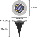 Color Changing Solar Ground Lights Outdoor, 4 Pack 8 LED Color Changing Solar Disk Lights Waterproof Garden In-ground Pathway Lights Landscape Lighting for Pathway Garden Yard Lawn Walkway Decor - Image 2