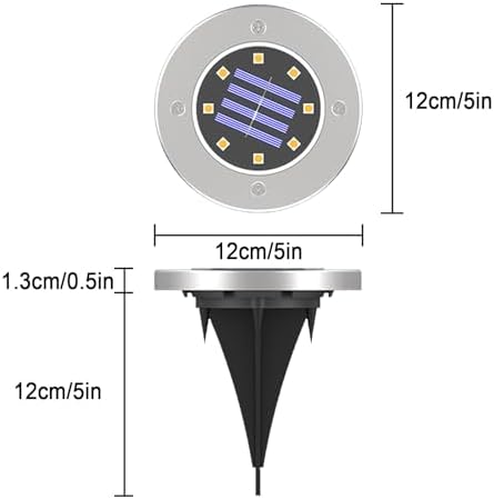 Color Changing Solar Ground Lights Outdoor, 4 Pack 8 LED Color Changing Solar Disk Lights Waterproof Garden In-ground Pathway Lights Landscape Lighting for Pathway Garden Yard Lawn Walkway Decor - Image 2