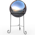 Lulu Decor, Silver Stainless Steel Gazing Mirror Ball Size 14 with Stand by LuluDecor