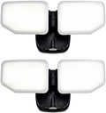 38W Flood Lights Outdoor, Integrated LED Security Light Fixture with 2 Adjustable Heads, Adjustable Brightness and Color, Dusk to Dawn Exterior LED Outdoor Light for Garage Yard Porch 2-Pack (Black) by AWSENS