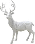 Resin 19.68 Inch Height Standing Deer Statue Animals Sculpture Garden Art Decor Yard Ornament Lawn Garden Outdoor Patio Decoration Figurine White by XTAPAN