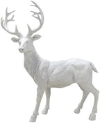 Resin 19.68 Inch Height Standing Deer Statue Animals Sculpture Garden Art Decor Yard Ornament Lawn Garden Outdoor Patio Decoration Figurine White by XTAPAN