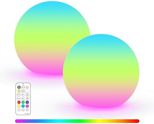 LOFTEK 3-inch Rechargeable LED Ball Lights, Sphere Night Light, 2 Pack by LOFTEK