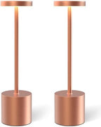 Cordless Table Lamps Rechargeable Set of 2, Portable LED Desk Lamp, 5000mAh Battery Powered Wireless Table Light - 3 Color Dimmable Lighting for Restaurant Dining Patio Outdoor Bedroom(Rose Gold) by Swinerton