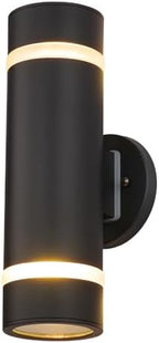 Cerdeco 13" Stainless Steel Modern Outdoor Wall Sconce Cylinder Porch Light by Cerdeco