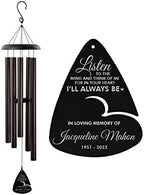Personalized Listen to the Wind Memorial Wind Chime (30" Silver) by 28Collective