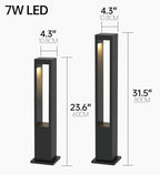 Modern LED Landscape Path Lights - Waterproof Aluminum Walkway Bollard Lighting Fixture for Garden, Patio, Porch, Courtyard - IP54 Outdoor Pathway Lighting - Image 6