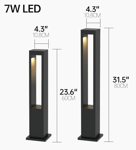 Modern LED Landscape Path Lights - Waterproof Aluminum Bollard Lighting Fixture for Outdoor Walkway, Garden, Patio & Courtyard - IP54 Rated, Pathway Illumination - Image 5