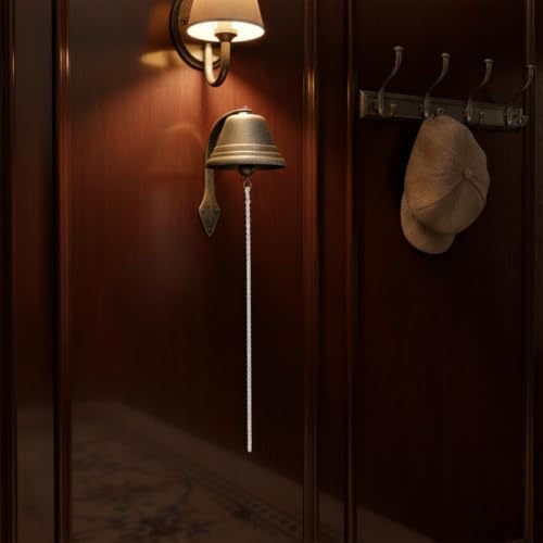 Wall-Mounted Bell with Pull Cord Outdoor Cast-Iron Chime with Bracket Heavy Duty for Shop Owners, Porch, Garden, Cafe, Large - Image 4