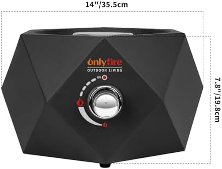 14" Modern Gas Fire Pit Bottom-Mounted for Table with Umbrella Hole, FP003 - Image 2