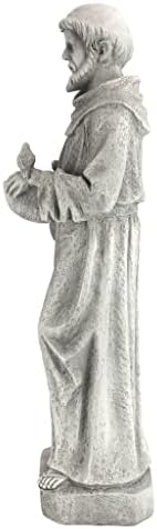 Design Toscano Nature's Nurturer Francis Assisi Religious Garden Decor Statue Bird Bath Feeder, Small, 20 inch, Cast Stone Resin, Antique Stone Finish - Image 5