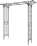 Outvita 7FT Black Metal Garden Arch Arbor Trellis by Outvita