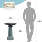 GP0110ES Harbor Gardens Bird Bath, 24 Inch, Light Blue - Image 4