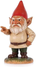 QIANLING 6.3" Garden Gnomes Outdoor, Angry Garden Gnome Statue, Funny Resin Gnome Garden Decor, Garden Gnomes for Yard Lawn Patio Porch Flower Bed Decor, Red Hat Gnome Gift for Garden Lovers by QIANLING