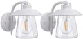 LUTEC 2 Pack Outdoor Indoor Wall Lantern, Farmhouse Barn Wall Sconce Lighting Fixture,Aluminum Anti-Rust Wall Mount Light, Waterproof Wall lamp with Clear Glass for Porch, Exterior, Patio-White by LUTEC