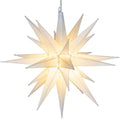Elf Logic 21" Large Warm White LED Moravian Star - Hanging Outdoor Christmas Light - Use as Holiday Decoration, Porch Light, 3D Fixture, Advent Star, Wedding & Ballroom Venue Decor - Assembly Required by ElfLogic