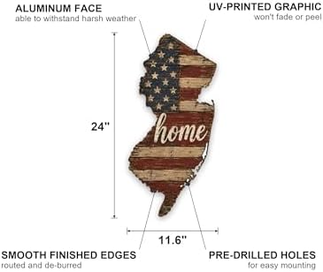 New Jersey Home State Shape Sign – Vintage Flag Wall Art - Image 2