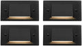 GKOLED Low Voltage LED Landscape Step Lights, 12V 3W Outdoor Riser Light, Deck Lights for Steps Stairs Fences Pathway Yard Lawn Wall, 2700K IP65, 3.3FT Lead Wire, Black, 4-Pack by GKOLED