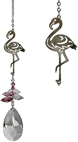 Woodstock Chimes Sun Catcher Crystal Fantasy, 4.5" Flamingo Crystal Suncatcher Pink Hanging Window Prism for Indoor Kitchen Office Gifts Rearview Car Mirror Décor, Rainbow Makers Collection - Image 3