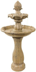 Sunnydaze 46" 2-Tier Solar Water Fountain, Pineapple Top, Earth Finish by SunnydazeDecor