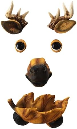 Tree Face Bird Feeder Decor Garden Decoration,Tree Hugger Yard Art Garden Decoration,Creative Multifunctional Cute Statue Yard Art Tree Hugger Sculpture for Outdoor - Pig(Deer) - Image 2