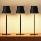 UME 3 Pack Cordless Table Lamp, Battery Operated Lamp - Portable Waterproof Rechargeable Table Lamp w/ 3 Color Temps & Stepless Dimming for Dinner, Desk, Cafe, Outdoor (Black) by UME
