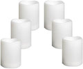 Waterproof Outdoor Battery Operated Flameless Candles with Auto Timer Flickering Plastic Resin Electric LED Pillar Lights for Lantern Patio Garden Wedding Party Decorations 3x4 Inches 6 Pack White by CANDLE+CHOICE