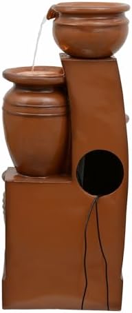 Teamson Home 28.7" 4-Tier Cascading Bowl Water Fountain, Brown - Image 5
