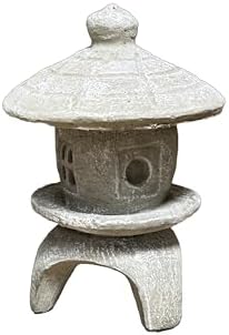 Solid Rock Stoneworks Small Round Concrete Pagoda Statue for Garden, Japanese/Chinese/Asian Style- Marble Tone Color - Image 2