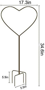 2 Pack 34Inch Garden Trellis for Climbing Plants, Meatal Heart Shape Plant Support Decorative Plant Trellis Potted Vines Vegetables Flowers Rose Jasmine Pea Clematis Ivy Cucumbers - Image 6