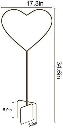 2 Pack 34Inch Garden Trellis for Climbing Plants, Meatal Heart Shape Plant Support Decorative Plant Trellis Potted Vines Vegetables Flowers Rose Jasmine Pea Clematis Ivy Cucumbers - Image 6