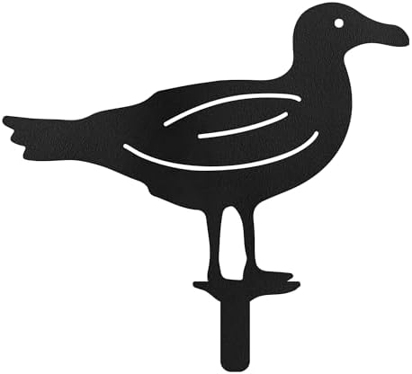Seagull Metal Garden Stake Decorative, Coastal Bird Silhouette Statues for Yard Art, Outside, Patio, Outdoor Decor, Garden Decorations, Lawn Ornaments - 16" Black - Image 2