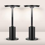 Modern Cordless Table Lamp Set of 2, Black Portable LED Desk Lamps by MKPAE