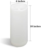 Large Outdoor Battery Operated Flameless Candles Remote 4”x10” 2 PCS White - Image 2