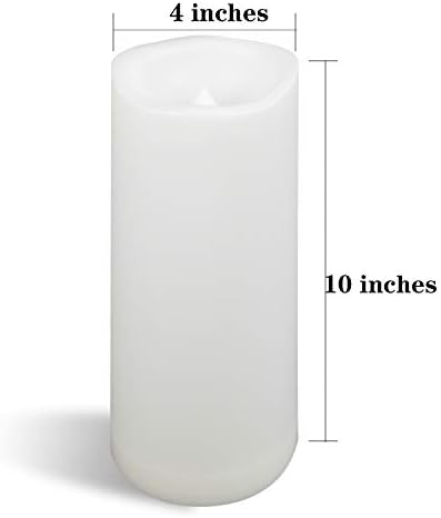 Large Outdoor Battery Operated Flameless Candles Remote 4”x10” 2 PCS White - Image 2