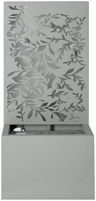 30.71" H Metal Water Fountain Outdoor with LED Light, Recirculating Pump Fountain with Leaf Cutout Water Wall Design, Freestanding Cascading Water, Light Gray - Image 5