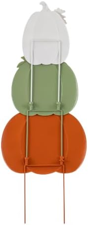 Glitzhome Set of 3 Fall Stacked Pumpkin Yard Stakes 36 Inch Iron Outdoor Decor - Image 2