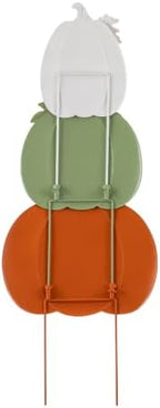 Glitzhome Set of 3 Fall Stacked Pumpkin Yard Stakes 36 Inch Iron Outdoor Decor - Image 2