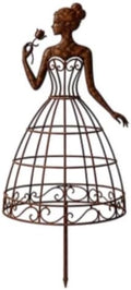 Metal Lady Garden Trellis for Climbing Plants, Decorative Dress‑Shaped Plant Support Stake, Vintage Rust‑Finish Flower Trellis for Yard Lawn Patio Outdoor Decor (3) by Unknown