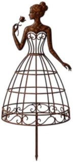 Metal Lady Garden Trellis for Climbing Plants, Decorative Dress‑Shaped Plant Support Stake, Vintage Rust‑Finish Flower Trellis for Yard Lawn Patio Outdoor Decor (3) by Unknown