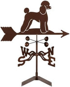 EZ Vane Steel Poodle Dog Weathervane with Wind Cups — Roof Mount by E-ZVane