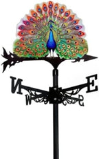 Metal Rooster Weather Vane, Retro Style, Suitable for Rooftop Villas and Peacock Weather vanes; Ideal for Sheds, courtyards, and gazebos. (Peacock Spreading Tail) by Unknown