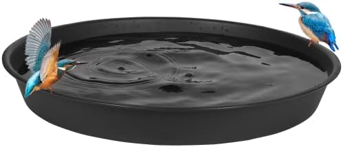 2 Pack Bird Bath Bowl 16", 2.3" Depth, 16 17 inch Plastic Extra Large Birdbath Bowl Only for Outdoor Garden, Ground Bird Bath, Bird Bath Tray, Bird Feeders (17", Black) - Image 3