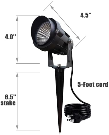 Color Spot Light Outdoor 2-Pack, 120V 12W Waterproof LED Landscape Spotlights, Plug-in Durable Spotlight Outdoor for Yard, Garden, Patio, Tree, House, Halloween, Christmas - Image 3
