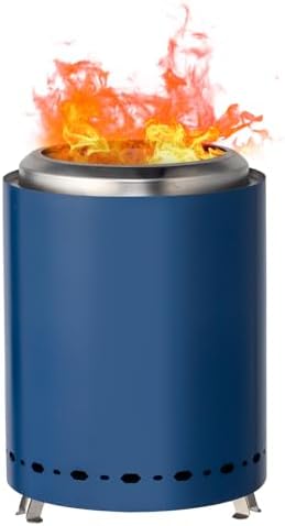 7.1 * 7.1 * 9.7in smokeless fire Pit Blue by Unknown