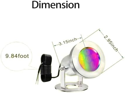 LED Pond Lights with Remote Control, 6W SS316 Stainless Steel RGB Underwater Fountain Light IP68 Waterproof Outdoor Underwater Lights for Pond Waterfall (4) - Image 4