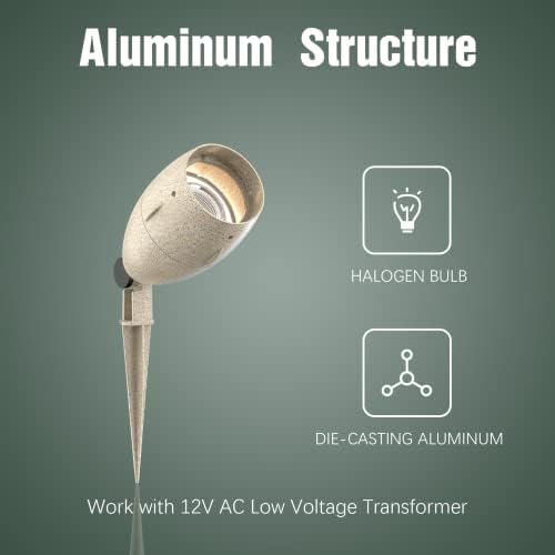 Low Voltage Landscape Spotlight 35W Flood Light Outdoor Sand Finish Light 235 Lumen 2900K Warm White Waterproof for Driveway, Yard, Lawn, Garden, Outdoor Lighting 8303-9606-01 - Image 5