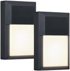 LIT-PaTH Outdoor Wall Light Fixture, Aluminum, LED 3000K, Black, 2 Pack by LIT-PaTH