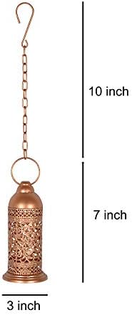 Lalhaveli Handmade Moroccan Style Metal Iron Tea Light Candle Holder Home Decor 7 x 3 Inch (Copper) - Image 6
